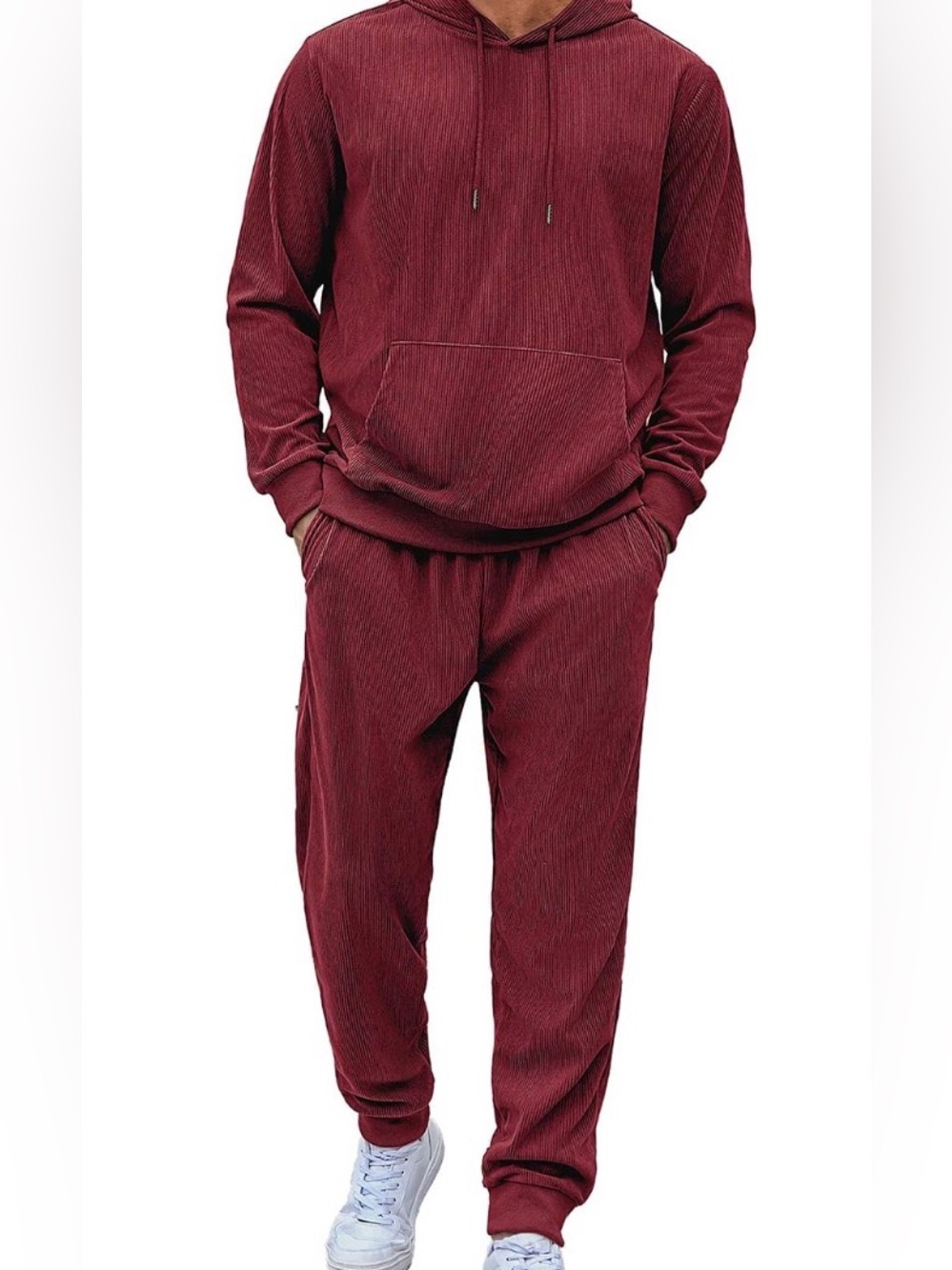COOFANDY Men's Corduroy 2-Piece Tracksuit Set